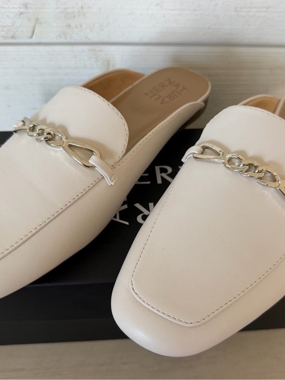 Naturalizer Kayden Mule Leather Slip On Shoe Women’s Pearl Ivory Size 10M NEW